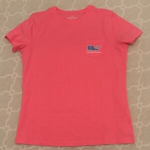 Vineyard Vines Pink Kids Tee with Blue Whale